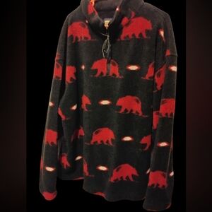 Women's Black and Red Bear Pattern Sweater
